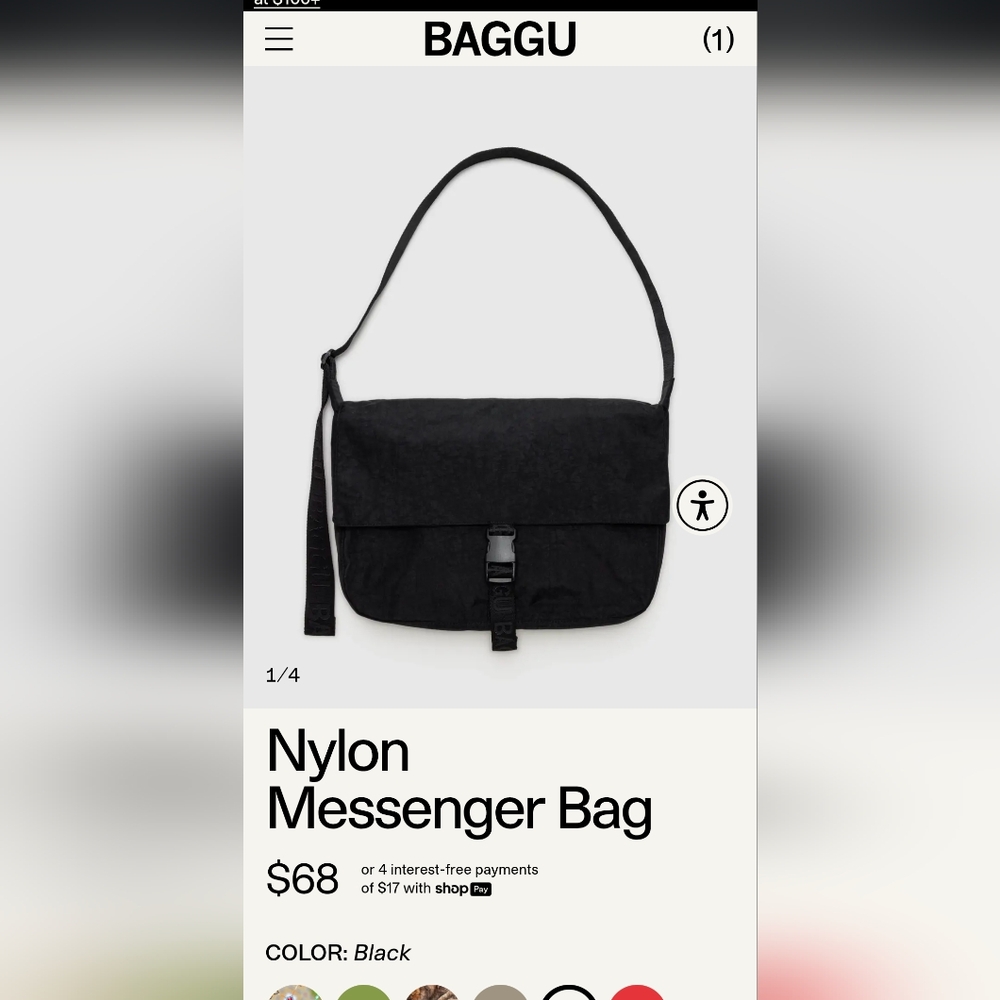 Baggu Messenger Bag Black